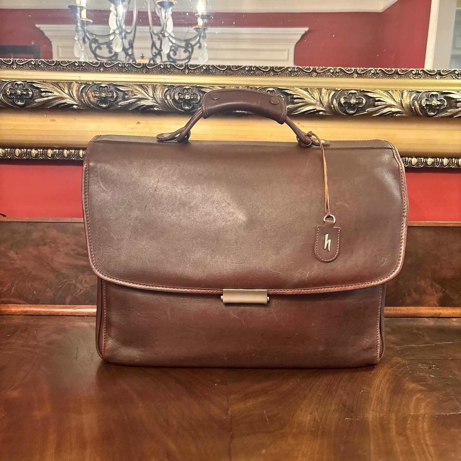 Vintage Hartmann Belting Leather Briefcase Brown Attache Case Combo Lock